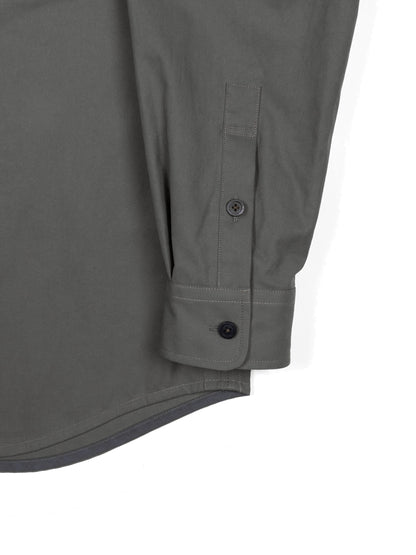 FINX COTTON VOILE LIGHT CHINO OVER SHIRTS｜GRAY