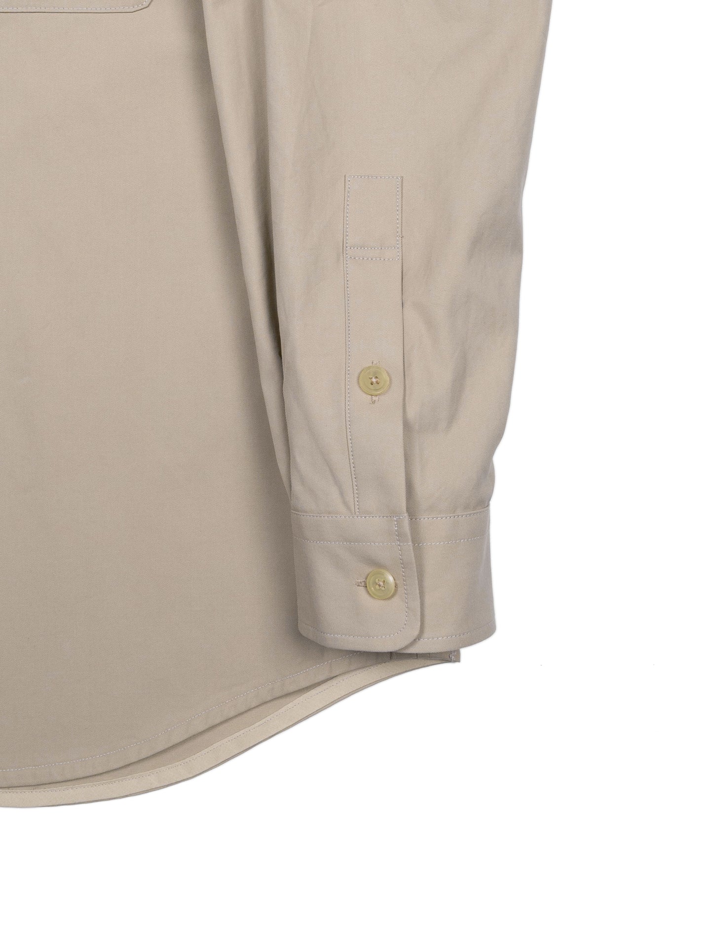 FINX COTTON VOILE LIGHT CHINO OVER SHIRTS｜ASH BEIGE
