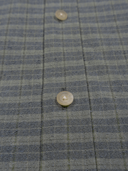 SILK/COTTON VINTAGE CHECK SHIRTS｜GRAY CHECK