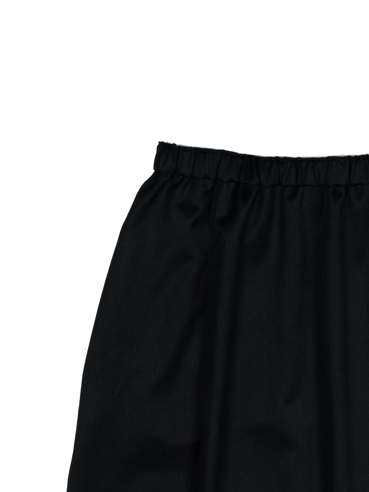 Super130's WORSTED WOOL GABARDINE SKIRT｜TOP BLACK