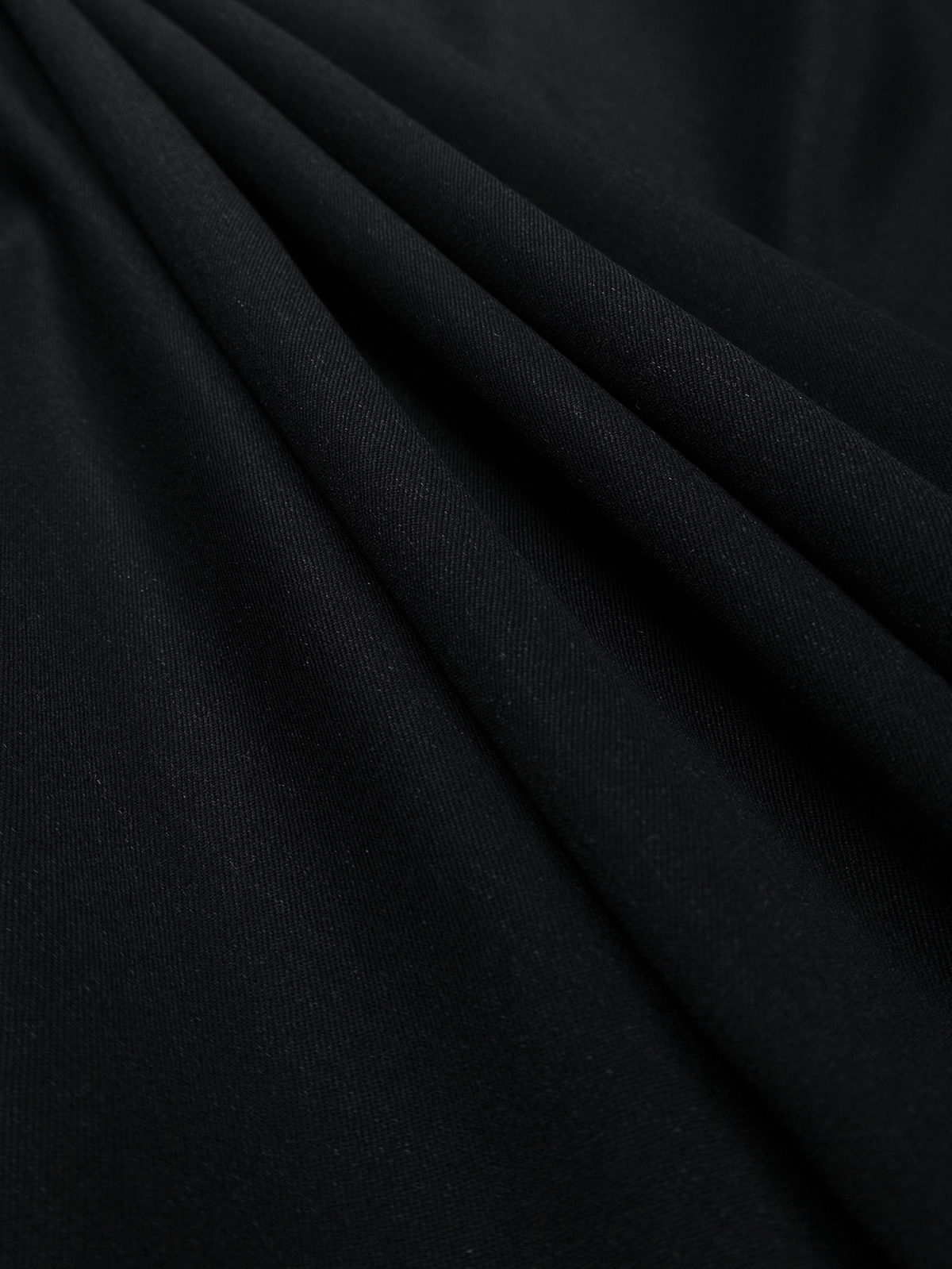 Super130's WORSTED WOOL GABARDINE SKIRT｜TOP BLACK