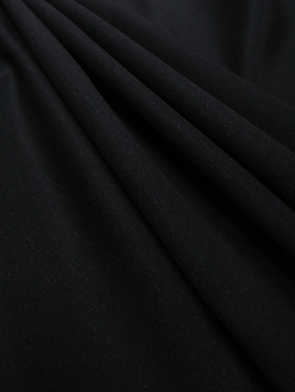 Super130's WORSTED WOOL GABARDINE SKIRT｜TOP BLACK