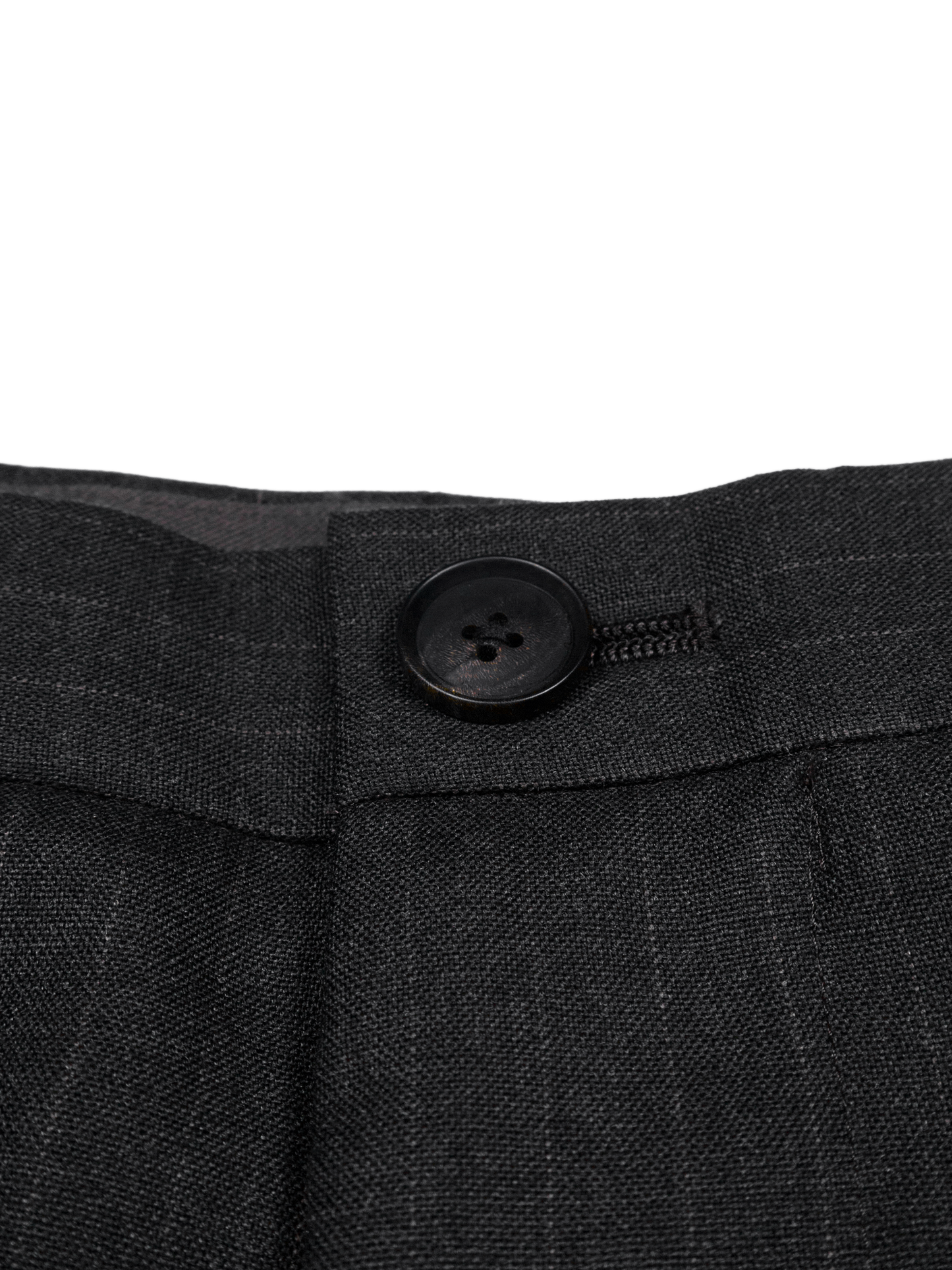 Super130's WORSTED WOOL STRIPE 2-TUCK PANTS｜CHARCOAL STRIPE