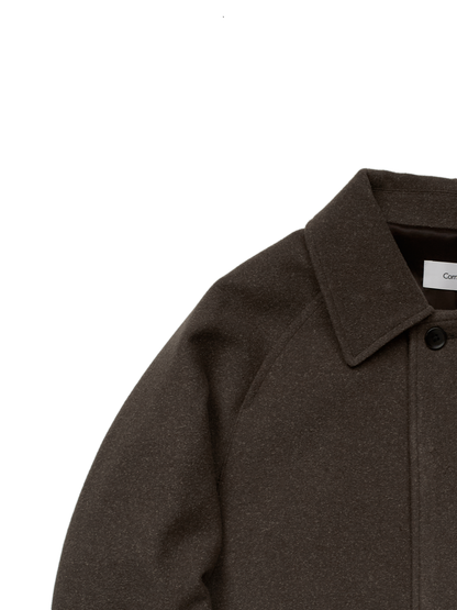 Super140's WOOL/SILK PILE MOSSER BALMACAAN COAT｜BROWN