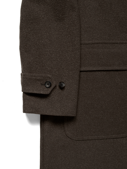 Super140's WOOL/SILK PILE MOSSER BALMACAAN COAT｜BROWN