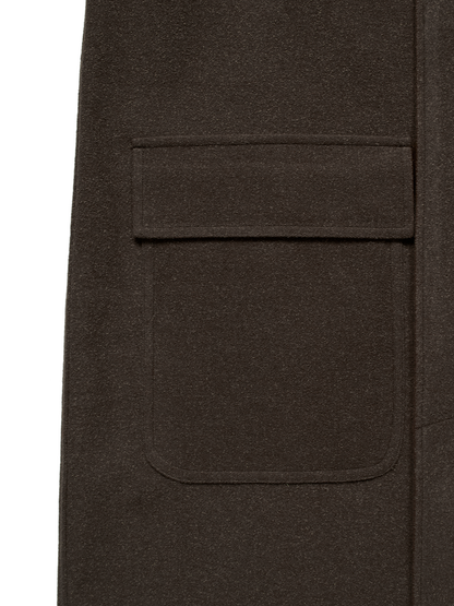 Super140's WOOL/SILK PILE MOSSER BALMACAAN COAT｜BROWN