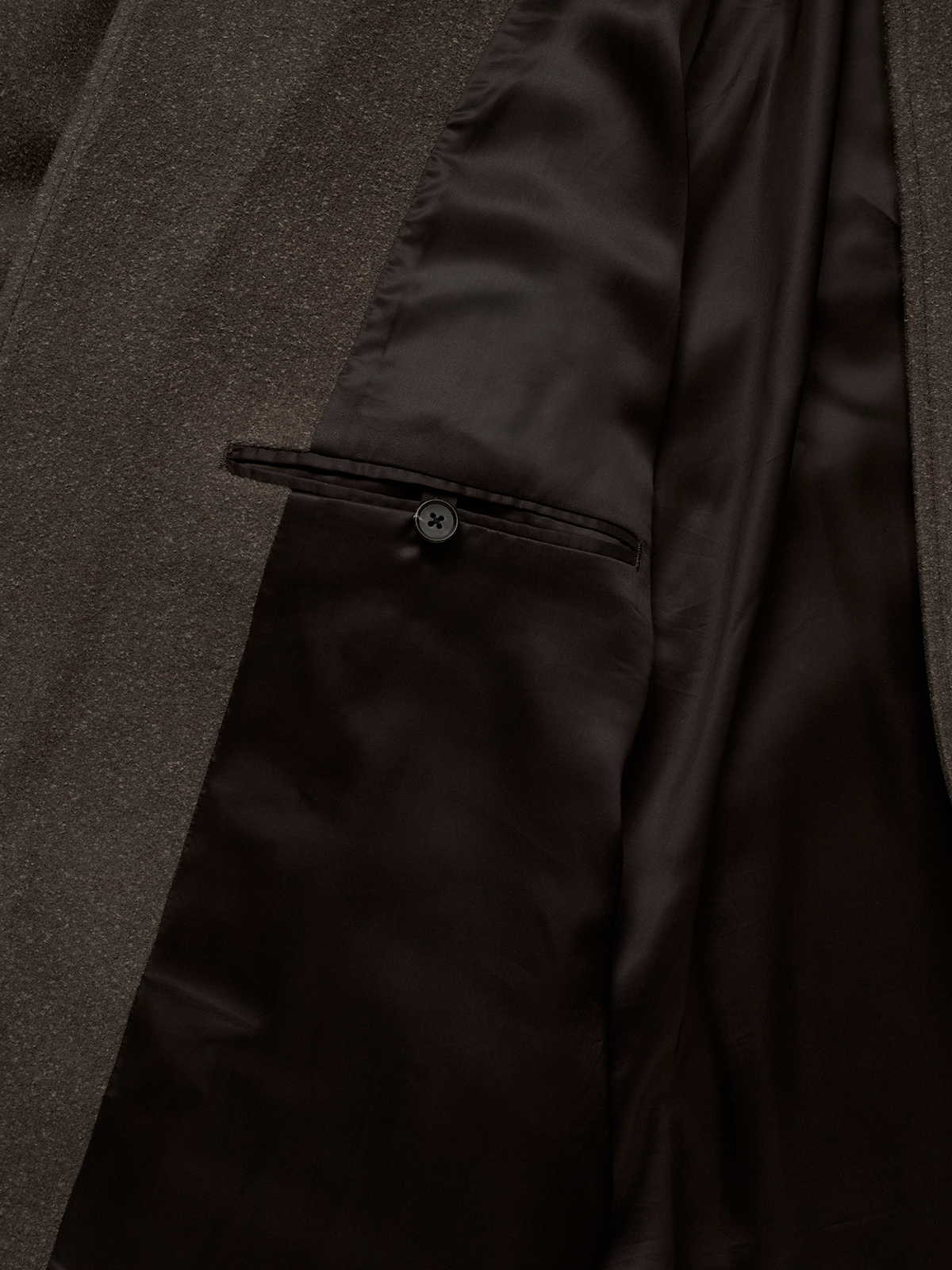 Super140's WOOL/SILK PILE MOSSER BALMACAAN COAT｜BROWN