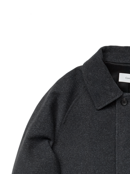 Super140's WOOL/SILK PILE MOSSER BALMACAAN COAT｜CHARCOAL