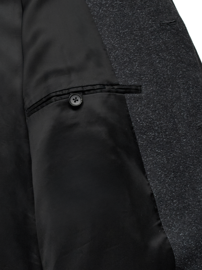 Super140's WOOL/SILK PILE MOSSER BALMACAAN COAT｜CHARCOAL