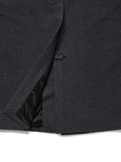 Super140's WOOL/SILK PILE MOSSER BALMACAAN COAT｜CHARCOAL