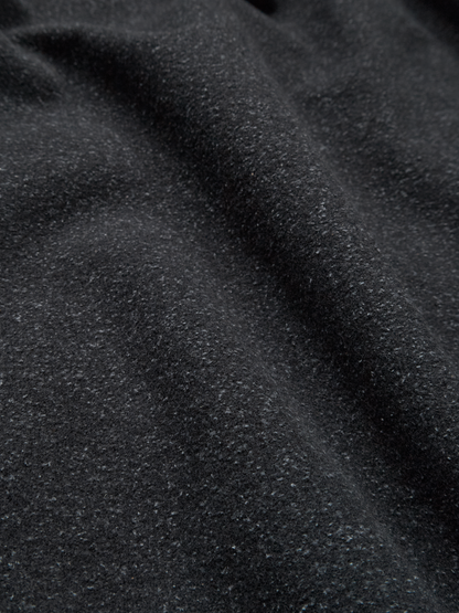 Super140's WOOL/SILK PILE MOSSER BALMACAAN COAT｜CHARCOAL