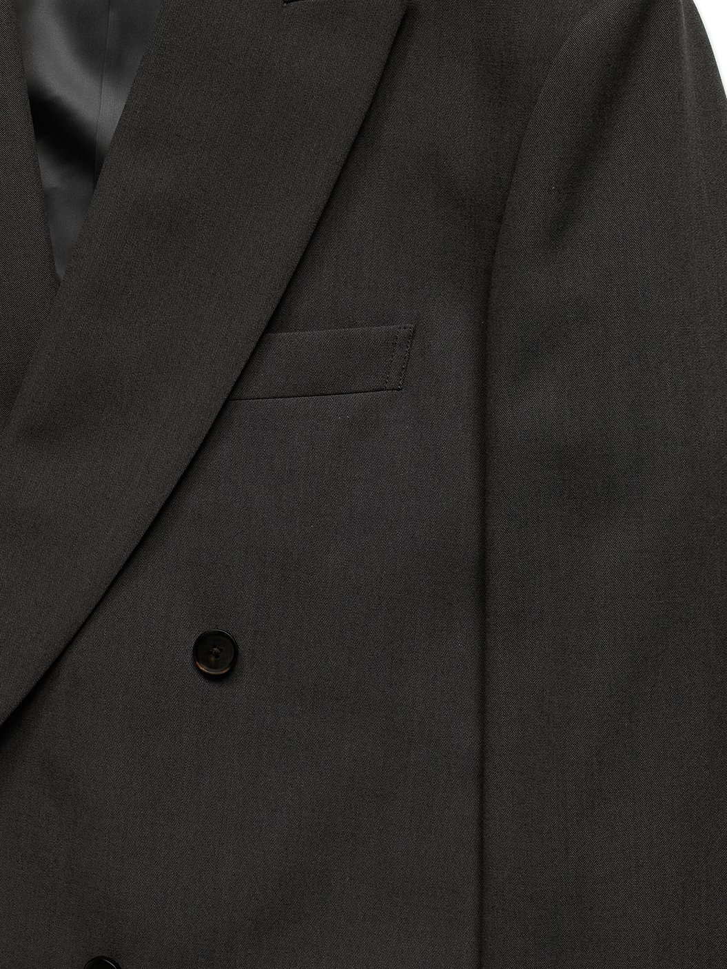 Super130's WORSTED WOOL GABARDINE DOUBLE BREASTED JACKET｜AGED GRAY
