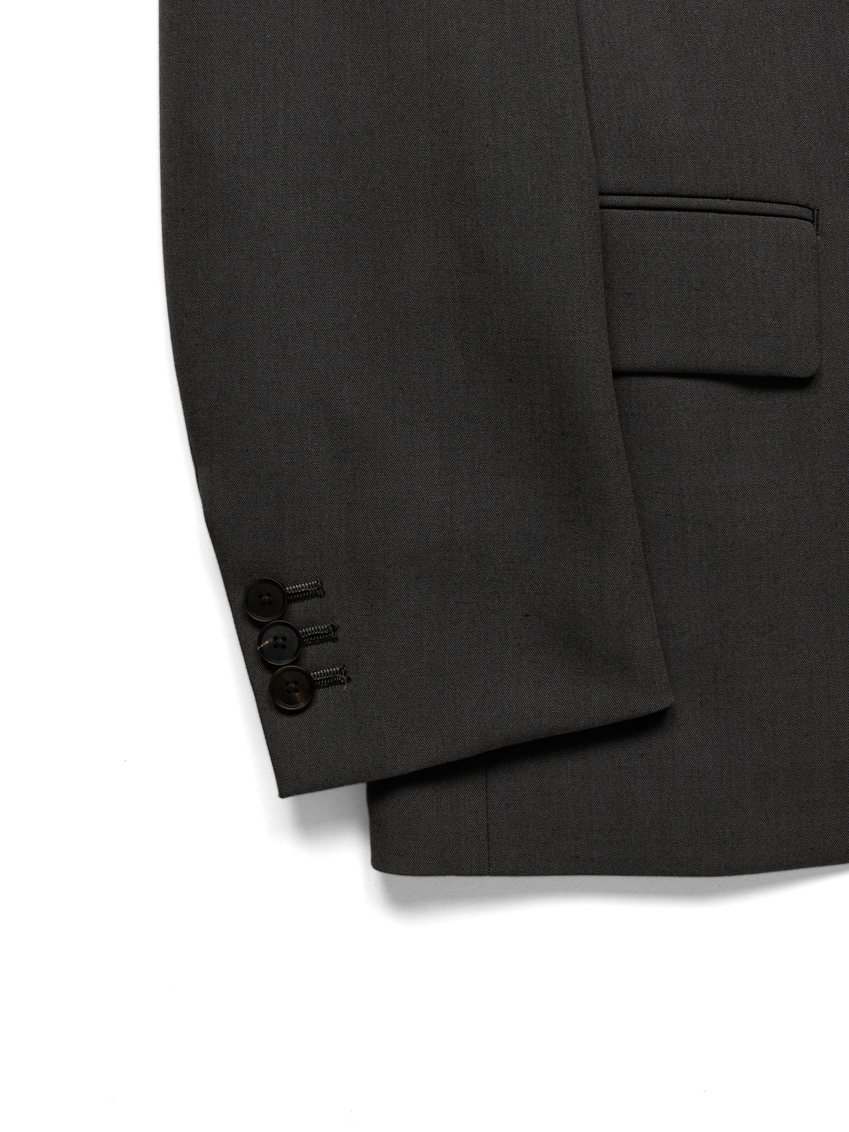 Super130's WORSTED WOOL GABARDINE DOUBLE BREASTED JACKET｜AGED GRAY