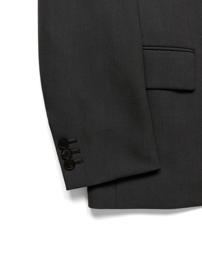 Super130's WORSTED WOOL GABARDINE DOUBLE BREASTED JACKET｜AGED GRAY