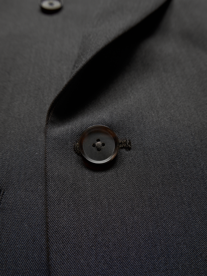 Super130's WORSTED WOOL GABARDINE DOUBLE BREASTED JACKET｜AGED GRAY