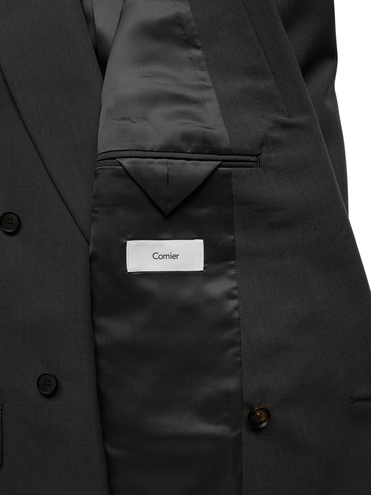 Super130's WORSTED WOOL GABARDINE DOUBLE BREASTED JACKET｜AGED GRAY