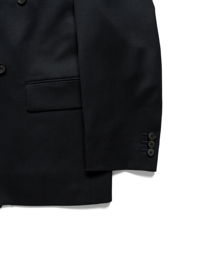 Super130's WORSTED WOOL GABARDINE DOUBLE BREASTED JACKET｜TOP D.NAVY
