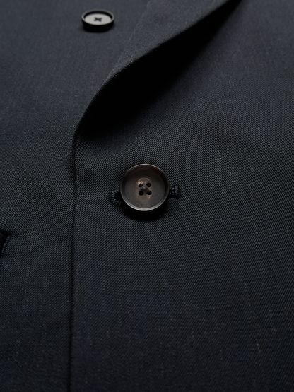 Super130's WORSTED WOOL GABARDINE DOUBLE BREASTED JACKET｜TOP D.NAVY