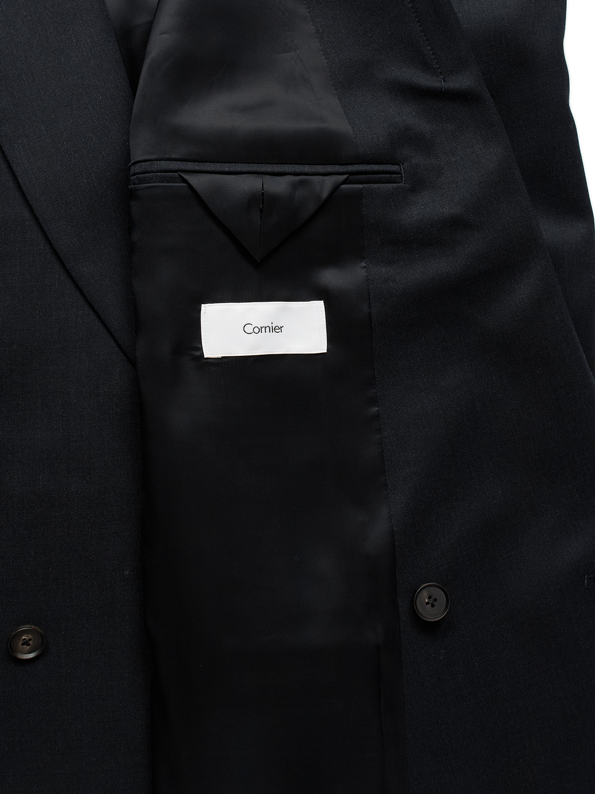 Super130's WORSTED WOOL GABARDINE DOUBLE BREASTED JACKET｜TOP D.NAVY