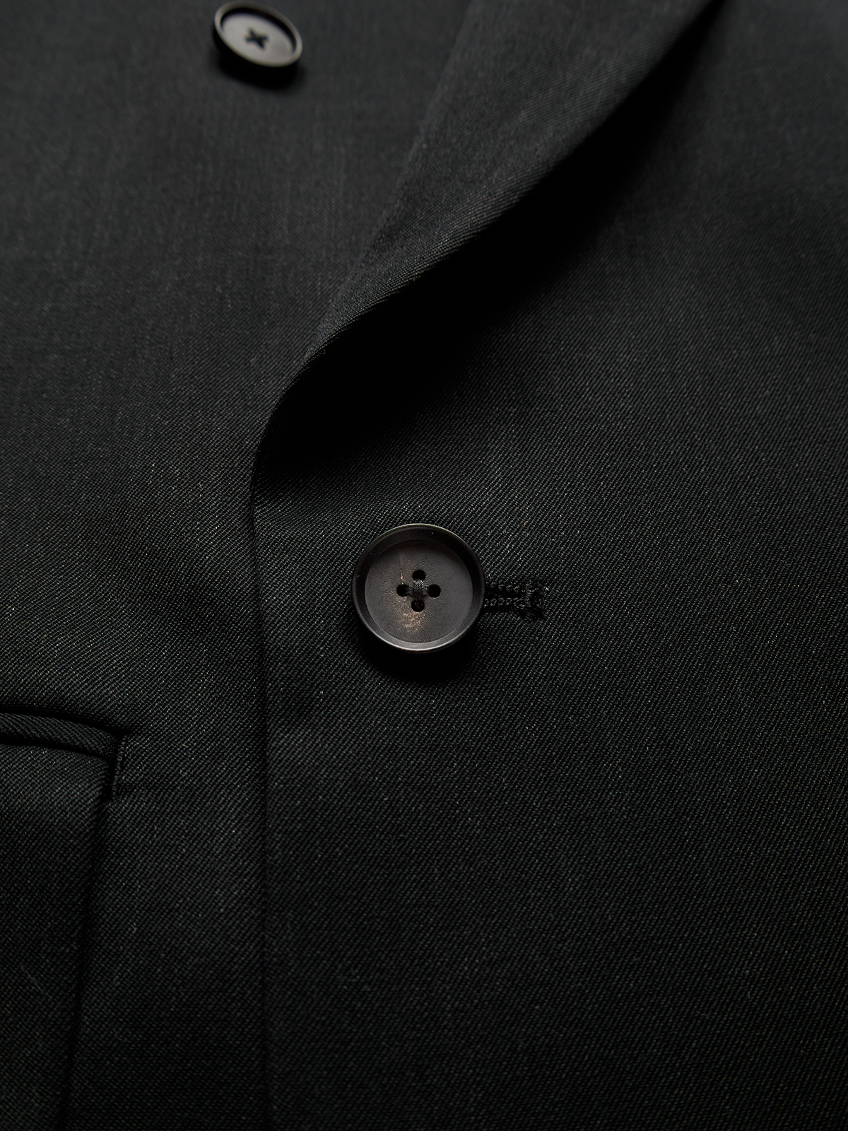 Super130's WORSTED WOOL GABARDINE DOUBLE BREASTED JACKET｜TOP BLACK