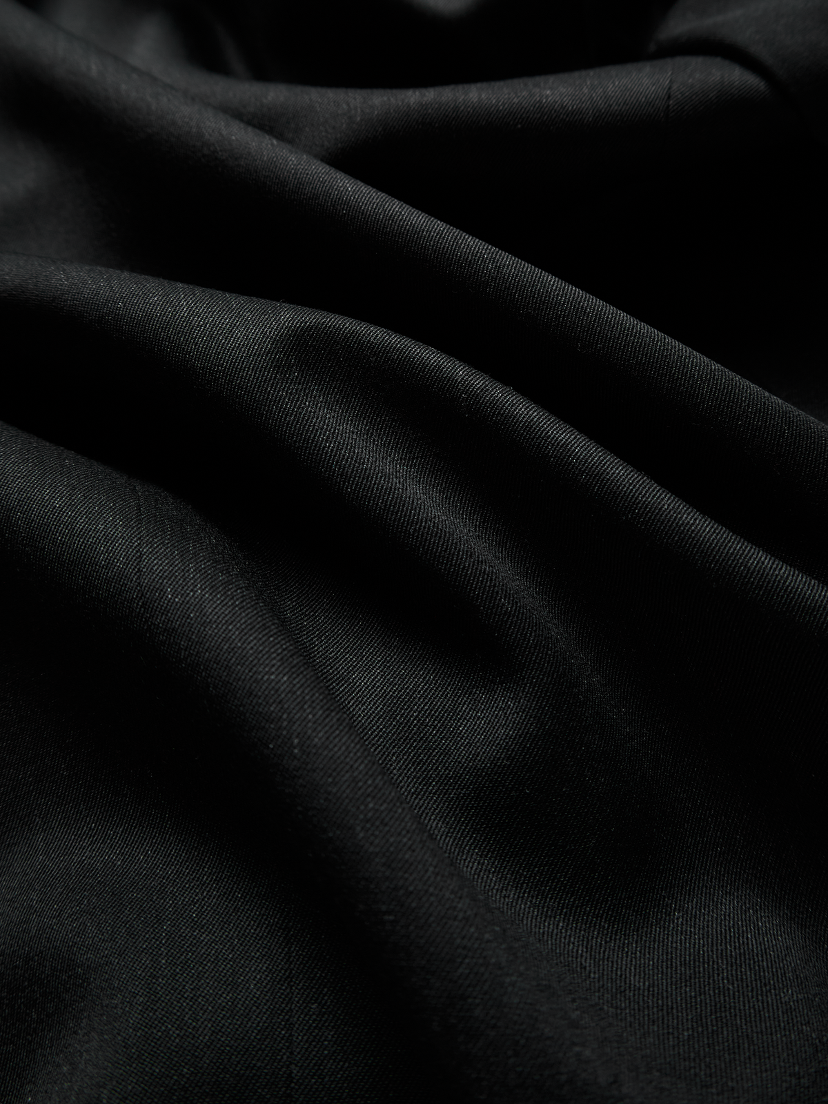 Super130's WORSTED WOOL GABARDINE DOUBLE BREASTED JACKET｜TOP BLACK