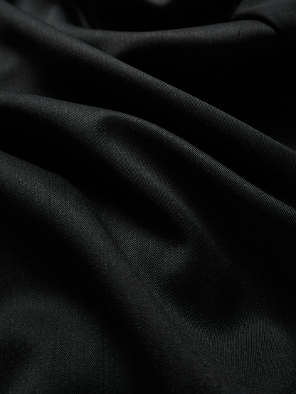 Super130's WORSTED WOOL GABARDINE DOUBLE BREASTED JACKET｜TOP BLACK