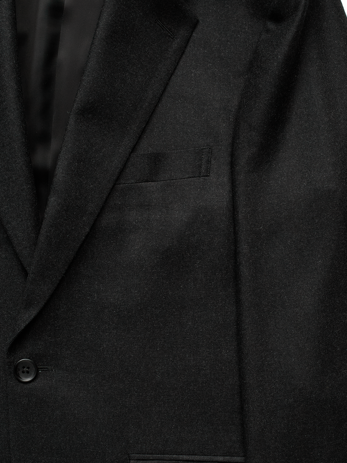 Super160's WORSTED WOOL VIYELLA TAILORED JACKET｜TOP BLACK
