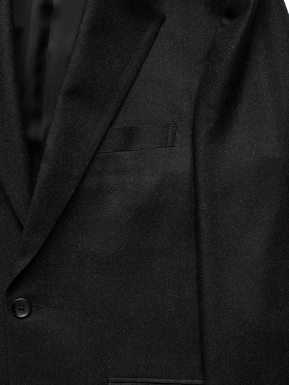 Super160's WORSTED WOOL VIYELLA TAILORED JACKET｜TOP BLACK