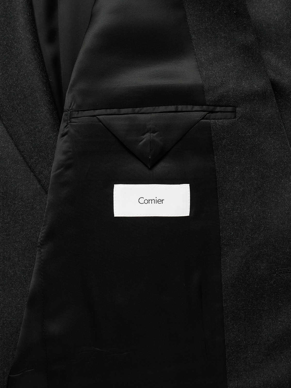 Super160's WORSTED WOOL VIYELLA TAILORED JACKET｜TOP BLACK