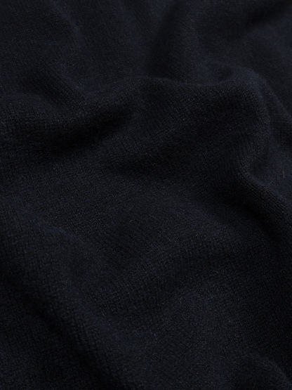 ALASHAN CASHMERE HENLEY NECK SWEATER｜NAVY