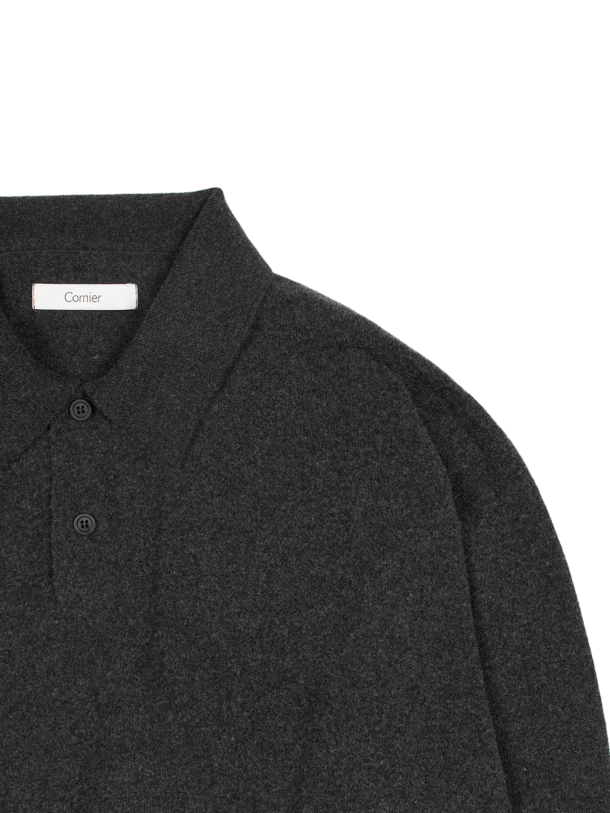 Super170's WOOL KNIT POLO SHIRTS｜CHARCOAL