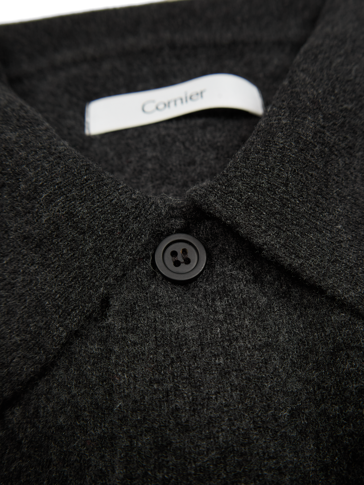 Super170's WOOL KNIT POLO SHIRTS｜CHARCOAL