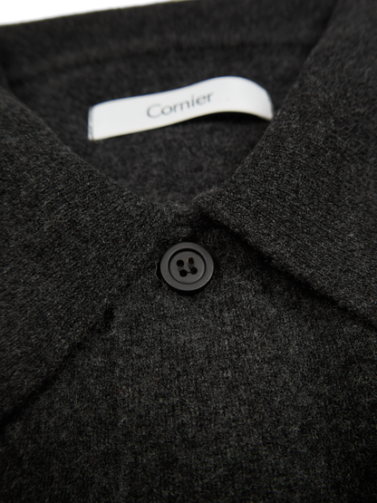 Super170's WOOL KNIT POLO SHIRTS｜CHARCOAL