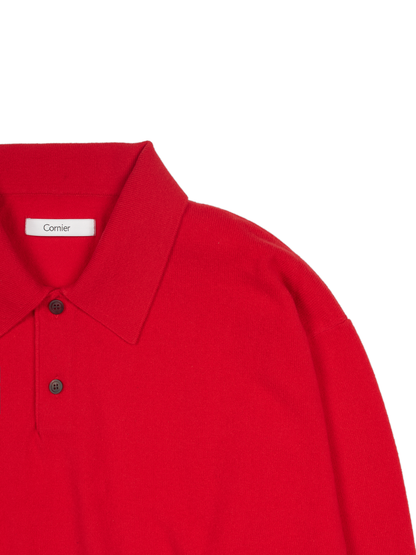 Super170's WOOL KNIT POLO SHIRTS｜SCARLET