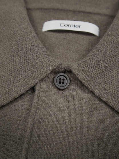 Super170's WOOL KNIT POLO SHIRTS｜GREIGE