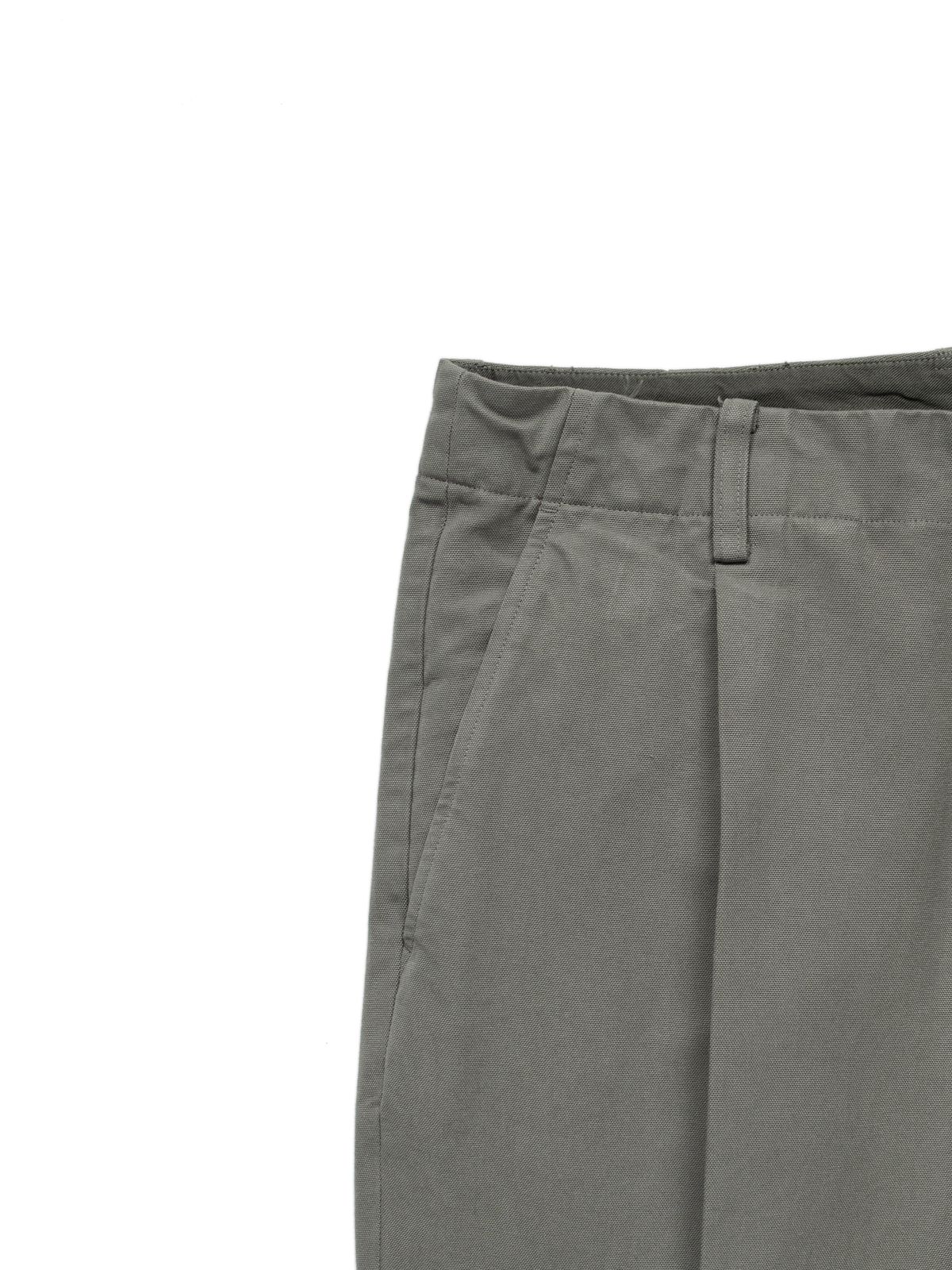 GARMENT DYED FINX COTTON DUCK SLACKS｜STEEL