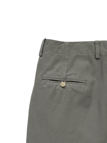 GARMENT DYED FINX COTTON DUCK SLACKS｜STEEL