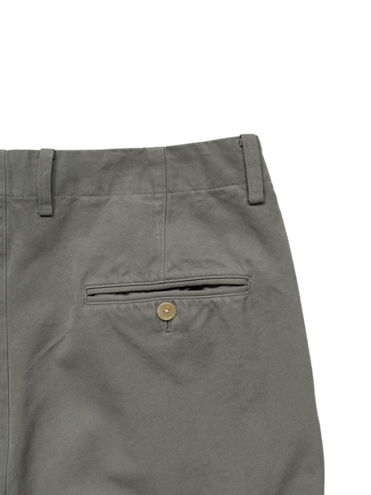 GARMENT DYED FINX COTTON DUCK SLACKS｜STEEL