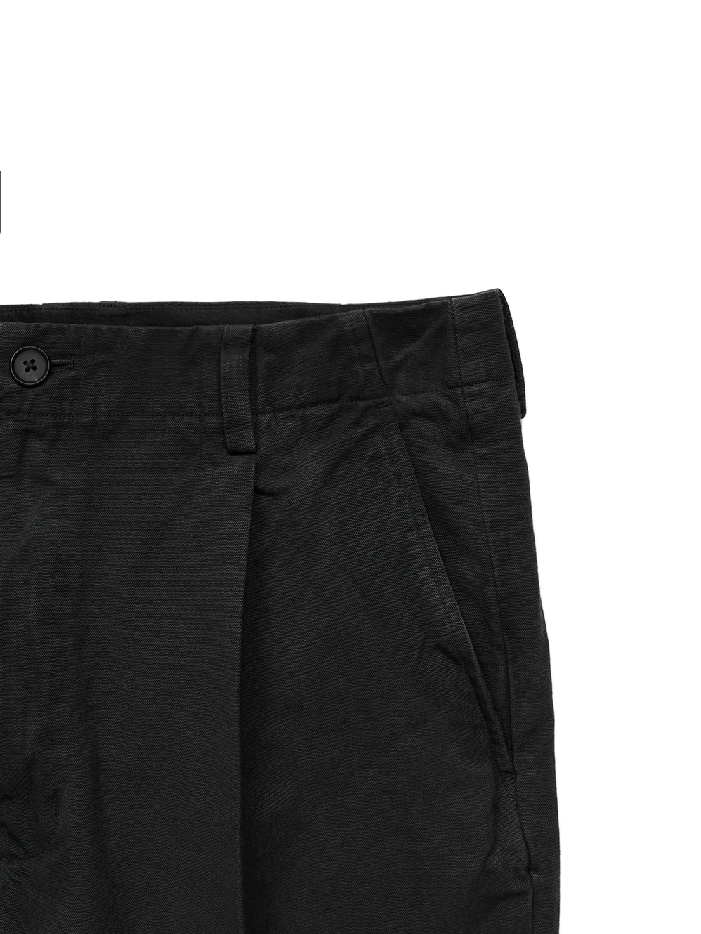 GARMENT DYED FINX COTTON DUCK SLACKS｜FADED BLACK