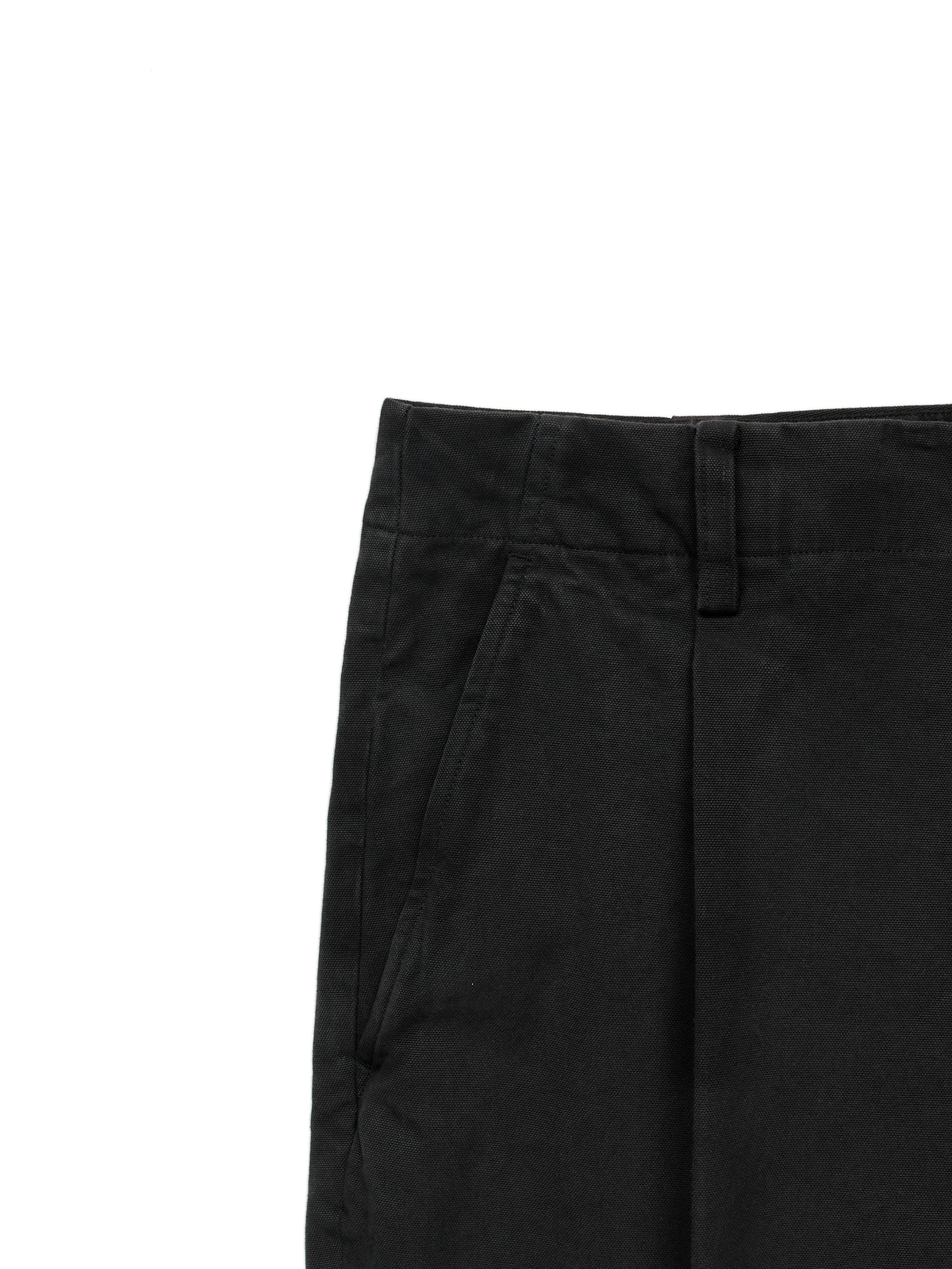 GARMENT DYED FINX COTTON DUCK SLACKS｜FADED BLACK