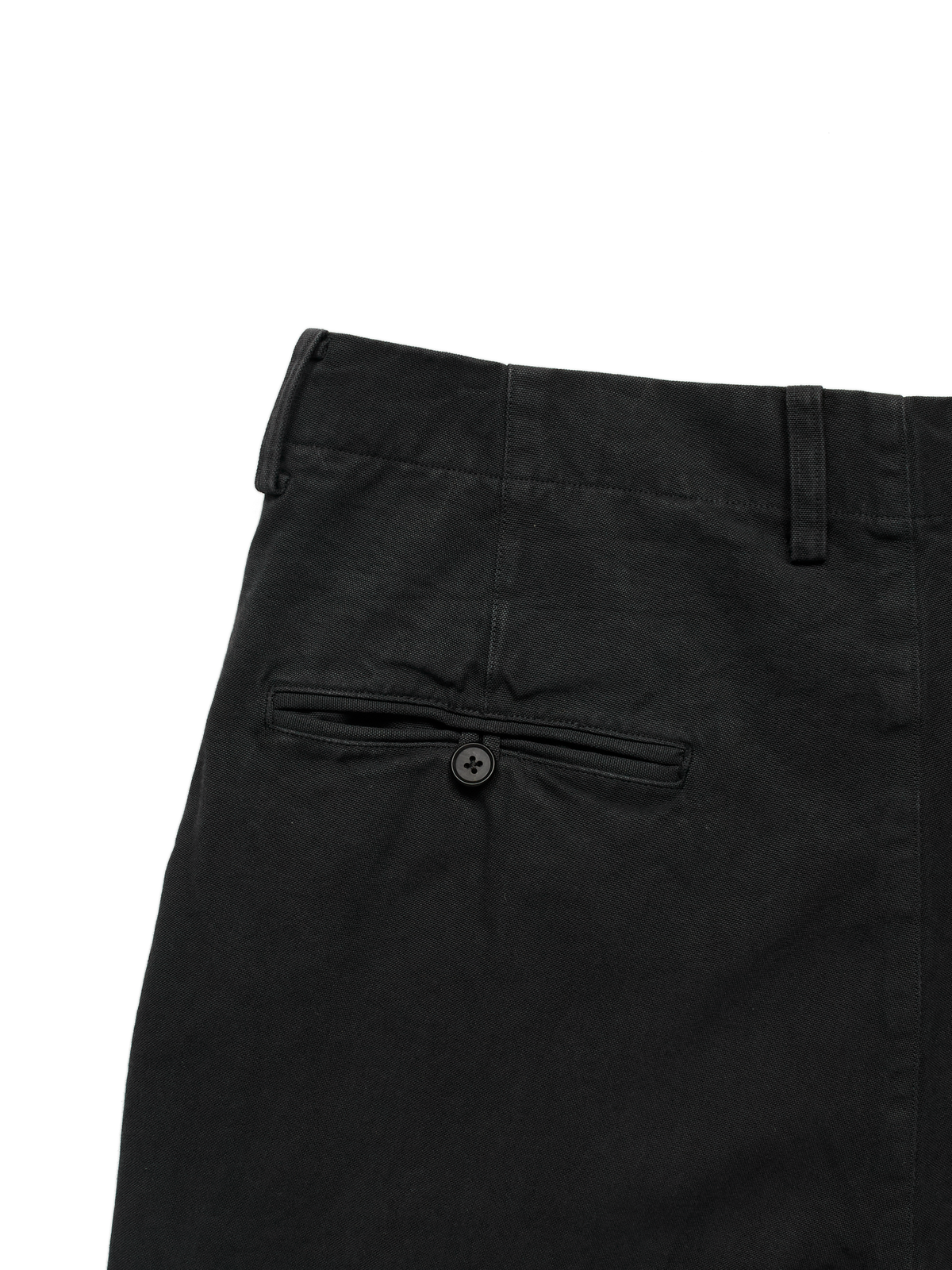 GARMENT DYED FINX COTTON DUCK SLACKS｜FADED BLACK