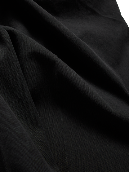 GARMENT DYED FINX COTTON DUCK SLACKS｜FADED BLACK