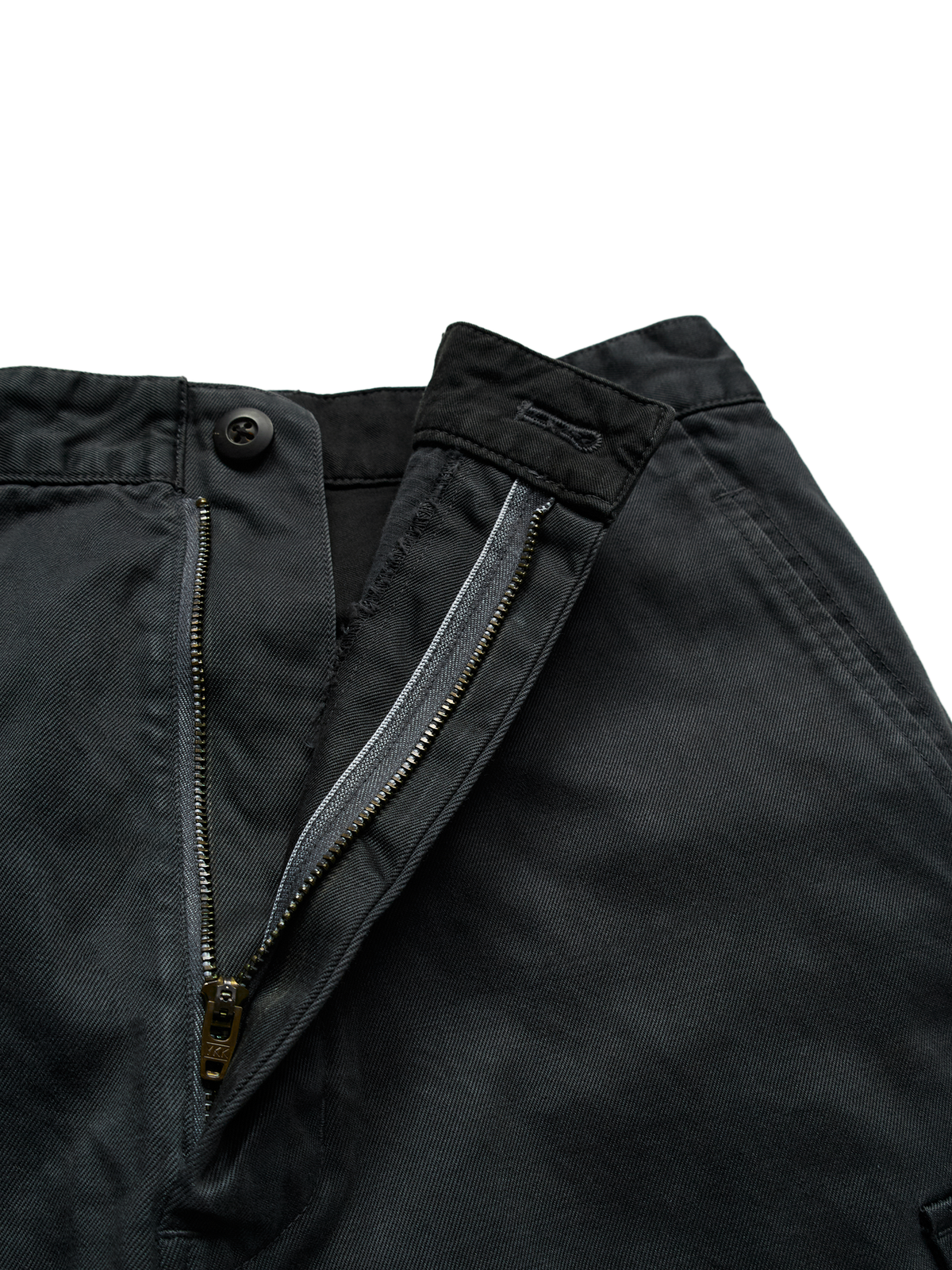 GARMENT DYED FINX/ZIMBABWE COTTON TWILL M-47 CARGO PANTS｜BLACK