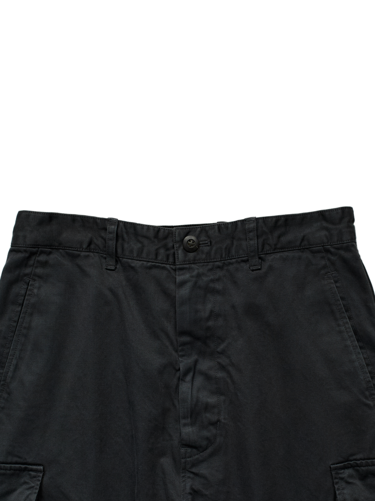 GARMENT DYED FINX/ZIMBABWE COTTON TWILL M-47 CARGO PANTS｜BLACK