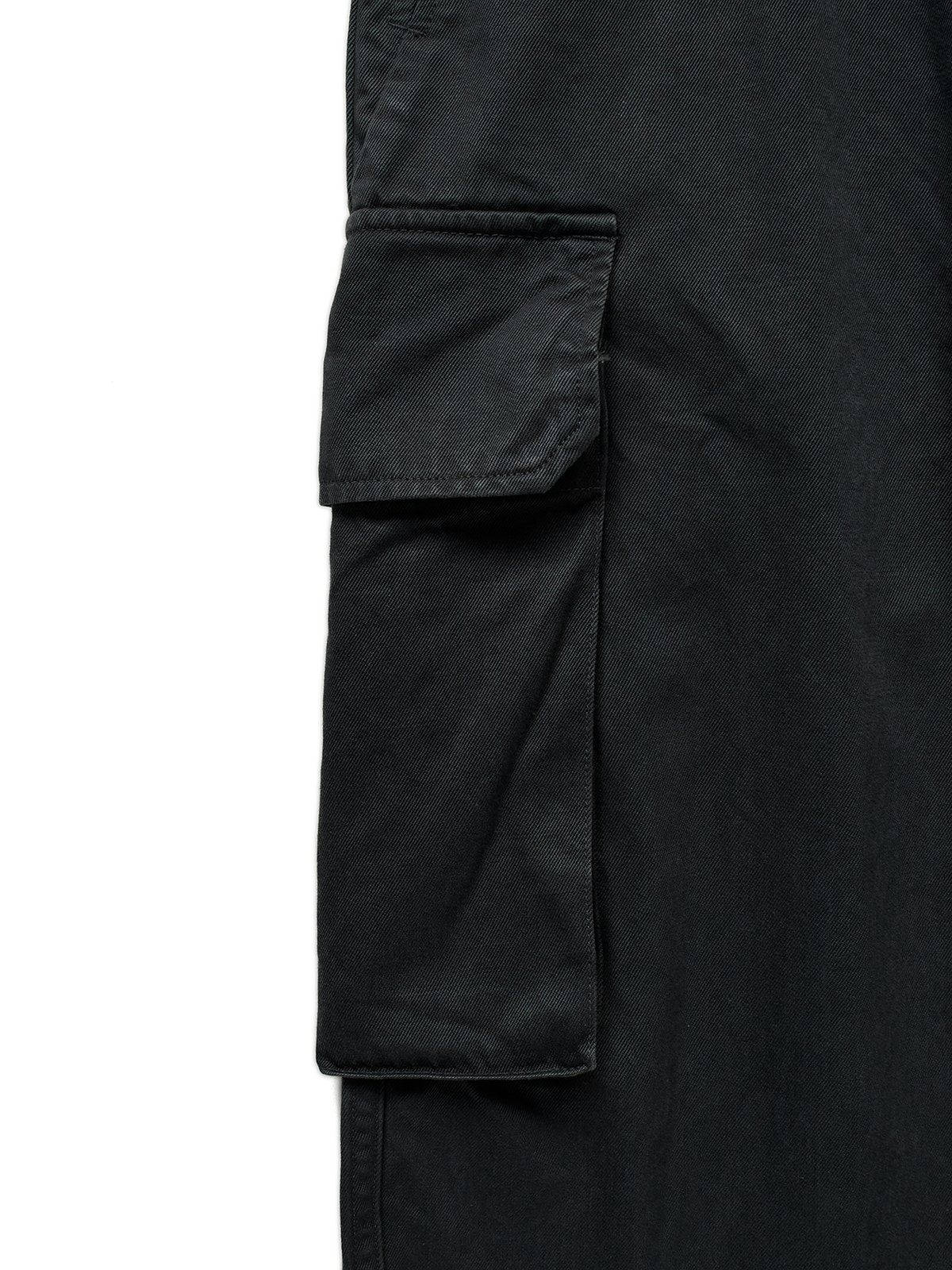 GARMENT DYED FINX/ZIMBABWE COTTON TWILL M-47 CARGO PANTS｜BLACK