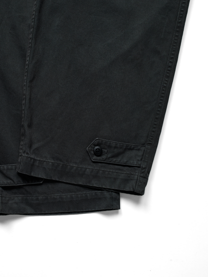 GARMENT DYED FINX/ZIMBABWE COTTON TWILL M-47 CARGO PANTS｜BLACK