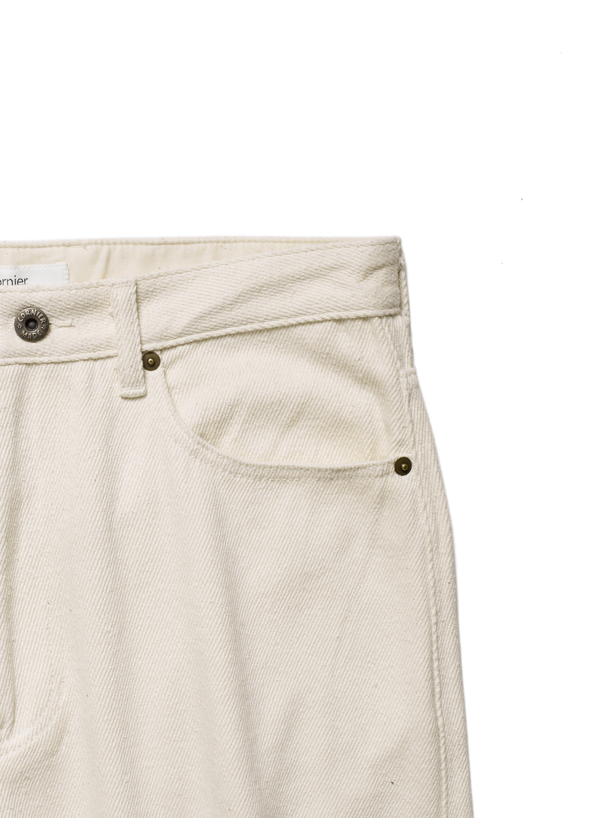 SILK NEP DENIM PANTS｜WHITE