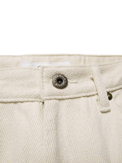 SILK NEP DENIM PANTS｜WHITE