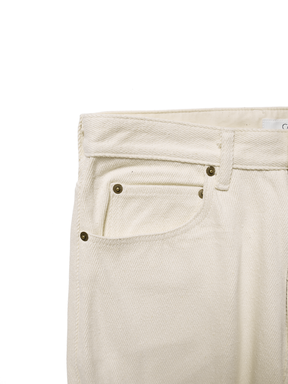 SILK NEP DENIM PANTS｜WHITE