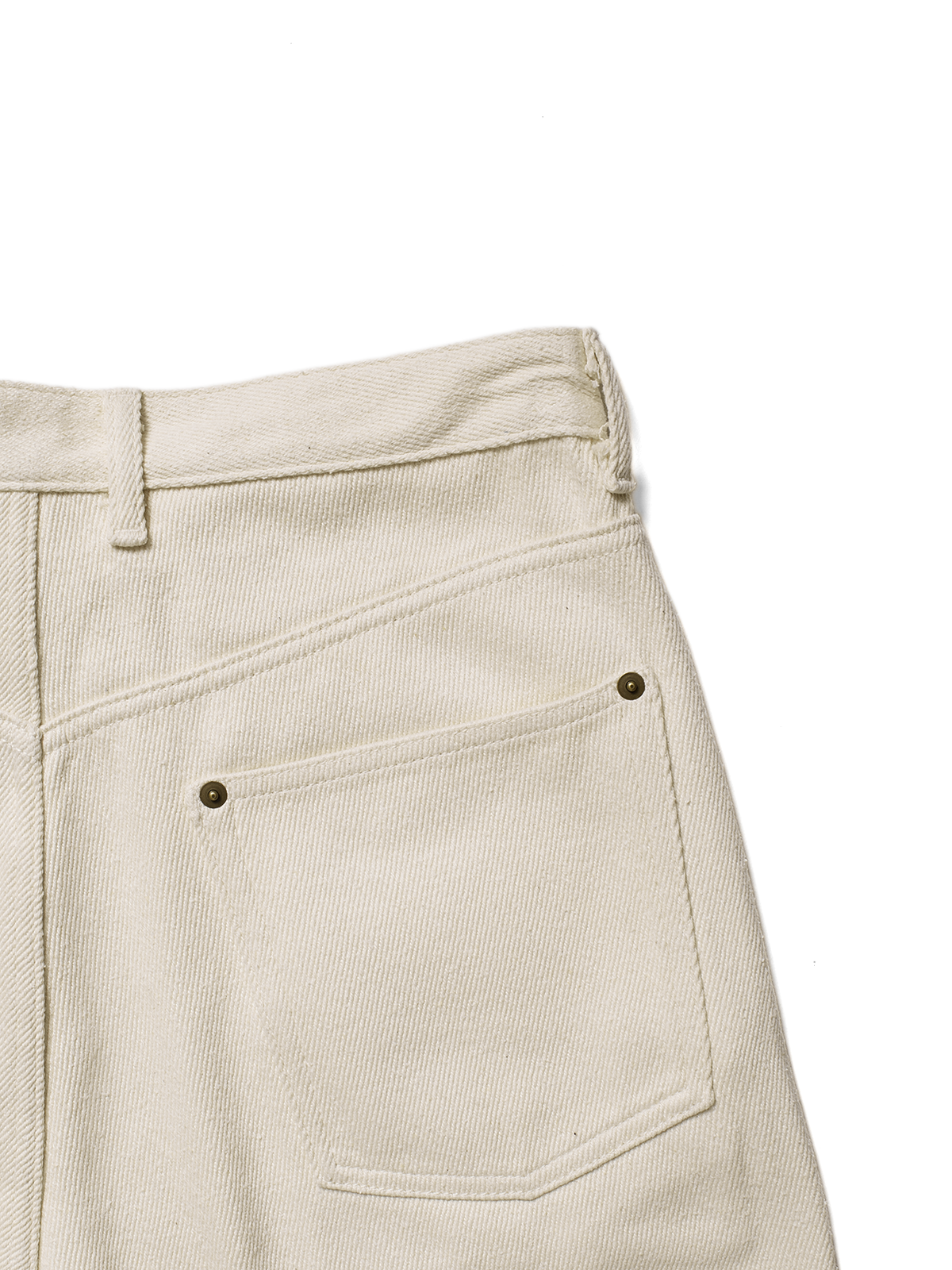SILK NEP DENIM PANTS｜WHITE